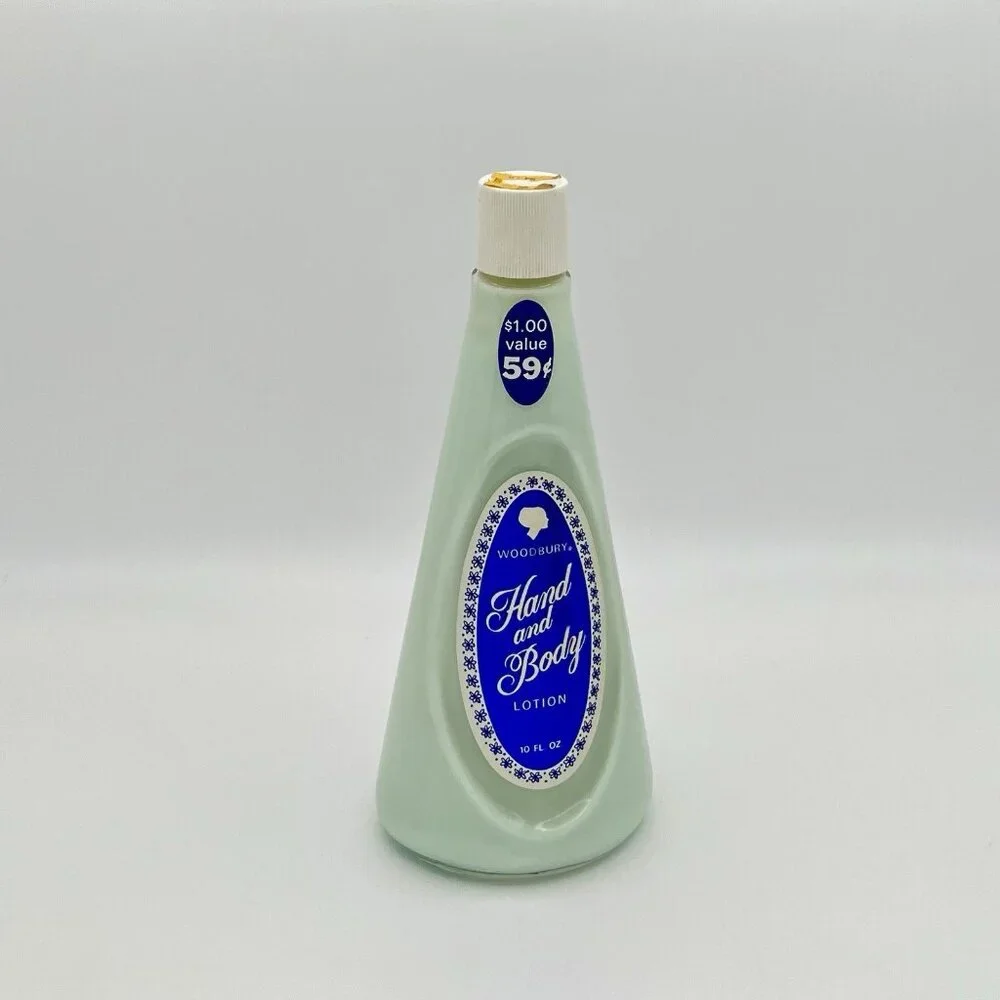 Vintage MCM Woodbury Hand And Body Lotion 10 oz Glass Bottle Andrew Jergens USA